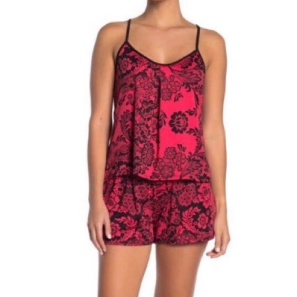 In Bloom by Jonquil lace cami red black crochet